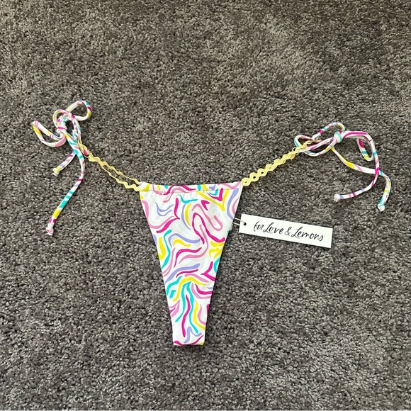 NWT For Love & Lemons Colorful Bikini Bottoms Size Extra Small XS - Picture 1 of 3